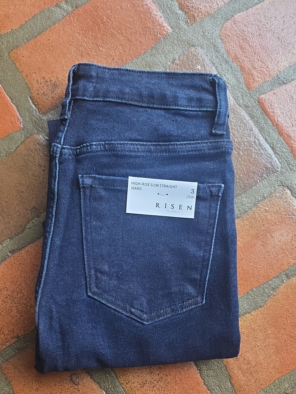 RISEN High-Rise Slim Straight Jeans